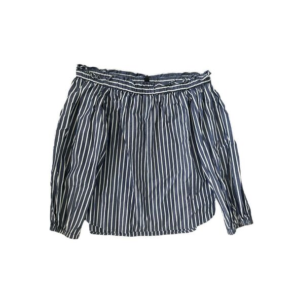 J.Crew EUC Stripped Off Shoulder Top Blouse Size 0 Open Shoulder - Picture 4 of 8